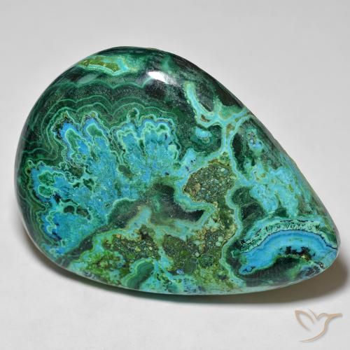 77.41ct Naturel Multicolore Chrysocolle, En forme de poire, Opaque