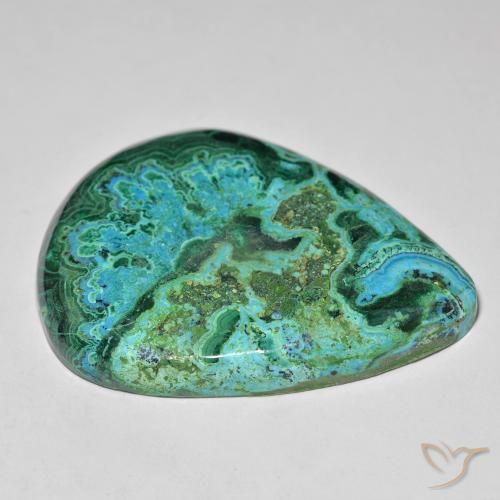 Chrysocolle Multicolore naturelle En forme de poire, 77.41 ct, Opaque