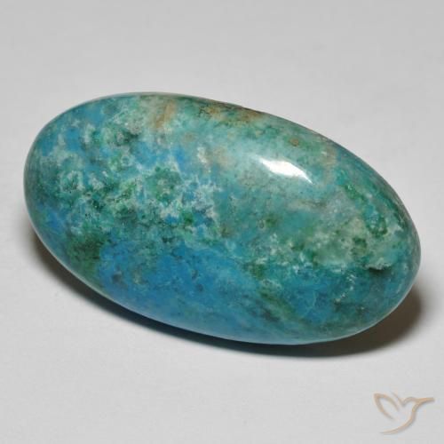 33.90ct Naturel Bleu verdâtre moyen Chrysocolle, ovale, Opaque