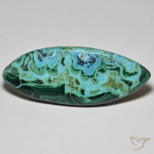 28.42ct Naturel Multicolore Chrysocolle, Marquise, Opaque