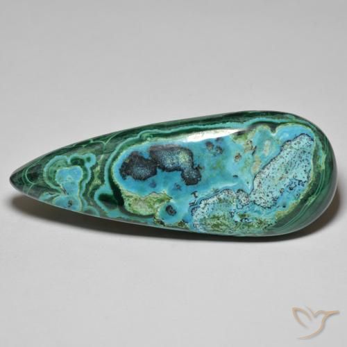 79.63ct Naturel Multicolore Chrysocolle, En forme de poire, Opaque