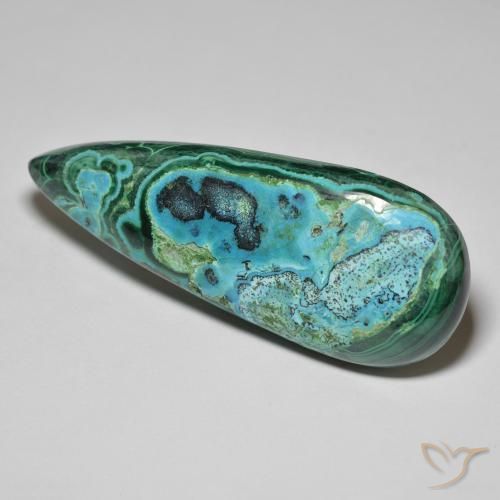 Chrysocolle Multicolore naturelle En forme de poire, 79.63 ct, Opaque