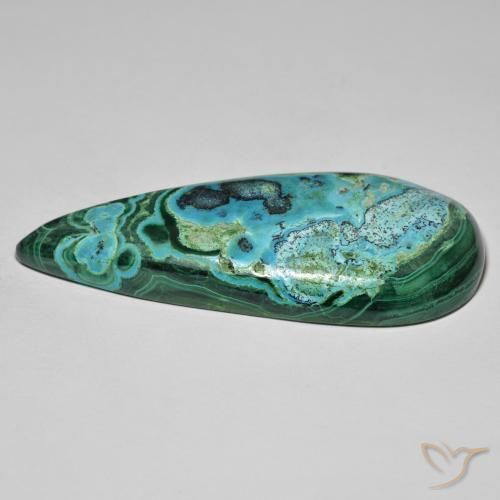 Chrysocolle Multicolore naturelle En forme de poire, 79.63 ct, Opaque