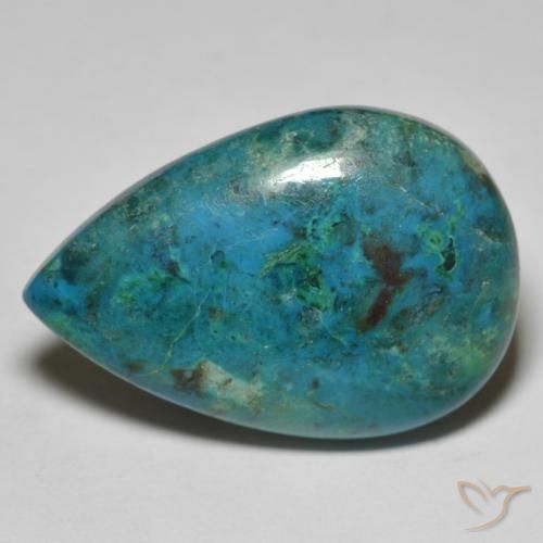 23.18ct Naturel Multicolore Chrysocolle, En forme de poire, Opaque