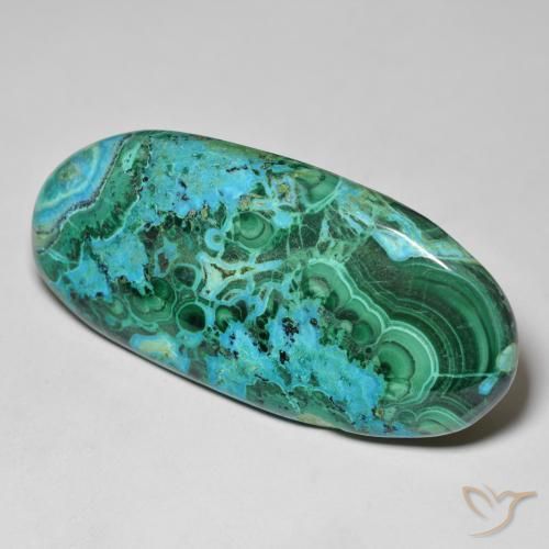 Chrysocolle Multicolore naturelle ovale, 80.36 ct, Opaque