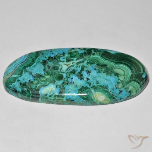 Chrysocolle Multicolore naturelle ovale, 80.36 ct, Opaque