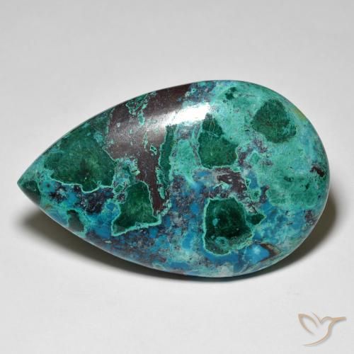 Chrysocolle multicolore naturelle en forme de poire, 58,15 ct, opaque