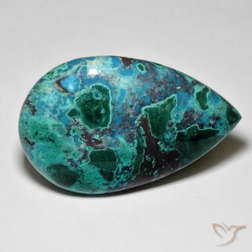 Chrysocolle multicolore naturelle en forme de poire, 58,15 ct, opaque