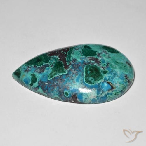 Chrysocolle multicolore naturelle en forme de poire, 58,15 ct, opaque