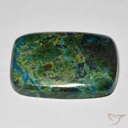 Chrysocolle Multicolore naturelle Coussin, 42.48 ct, Opaque