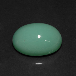 Chrysoprase vert naturelle coupe ovale, 14,08 ct, opaque