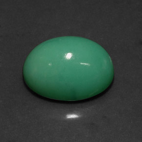 Chrysoprase vert naturelle coupe ovale, 14,83 ct, opaque