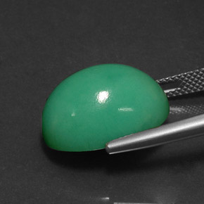 Chrysoprase vert naturelle coupe ovale, 14,83 ct, opaque