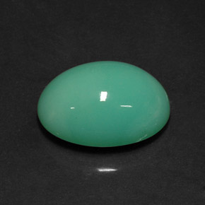 Chrysoprase vert naturelle coupe ovale, 13,08 ct, opaque