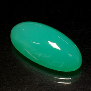 Chrysoprase vert naturelle transparent, 13,72 ct, transparent / translucide