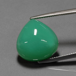 Chrysoprase vert naturelle en forme de poire, 13,48 ct, opaque