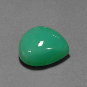 Chrysoprase vert naturelle en forme de poire, 13,48 ct, opaque