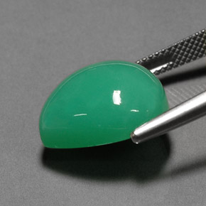 Chrysoprase vert naturelle en forme de poire, 13,48 ct, opaque