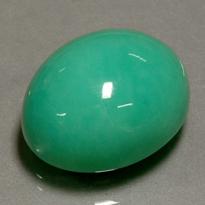 Chrysoprase vert naturelle coupe ovale, 21,02 ct, opaque