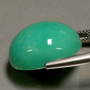 Chrysoprase vert naturelle coupe ovale, 21,02 ct, opaque