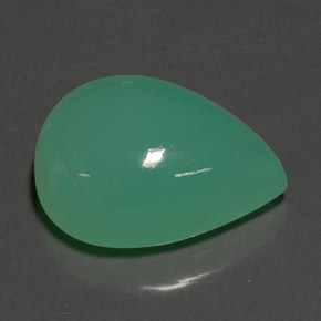 Chrysoprase vert naturelle en forme de poire, 17,55 ct, opaque