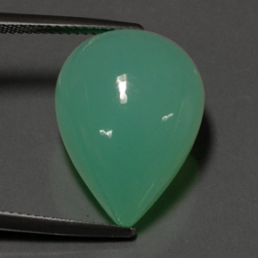 Chrysoprase vert naturelle en forme de poire, 17,55 ct, opaque