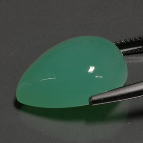 Chrysoprase vert naturelle en forme de poire, 17,55 ct, opaque