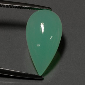 Chrysoprase vert naturelle en forme de poire, 9,38 ct, opaque