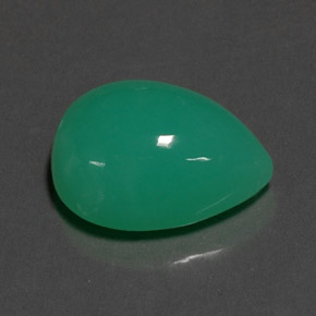 Chrysoprase vert naturelle en forme de poire, 9,43 ct, opaque