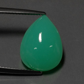 Chrysoprase vert naturelle en forme de poire, 9,43 ct, opaque