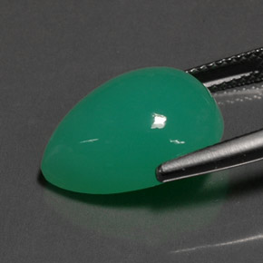 Chrysoprase vert naturelle en forme de poire, 9,43 ct, opaque
