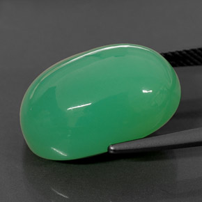 Chrysoprase vert naturelle coupe ovale, 15,84 ct, opaque
