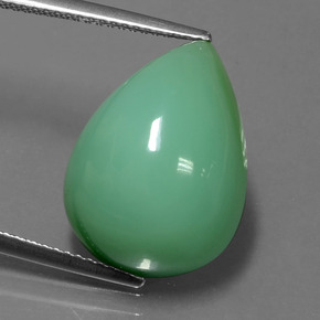 Chrysoprase vert naturelle en forme de poire, 14,06 ct, opaque