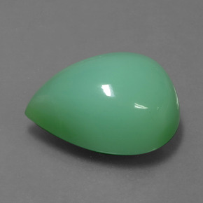 Chrysoprase vert naturelle en forme de poire, 14,06 ct, opaque