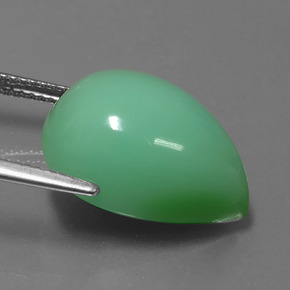 Chrysoprase vert naturelle en forme de poire, 14,06 ct, opaque
