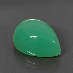 Chrysoprase vert naturelle en forme de poire, 15,05 ct, opaque