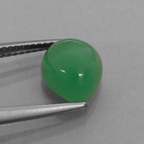 Chrysoprase vert naturelle en forme de poire, 2,68 ct, translucide