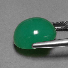 Chrysoprase Vert naturelle Coupe ovale, 12.49 ct, Translucide