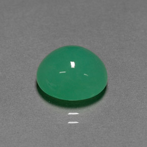 Chrysoprase vert naturelle coupe ovale, 4,29 ct, translucide