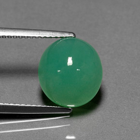 Chrysoprase vert naturelle coupe ovale, 4,29 ct, translucide