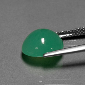 Chrysoprase vert naturelle coupe ovale, 4,29 ct, translucide