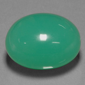 Chrysoprase vert naturelle coupe ovale, 22,23 ct, translucide