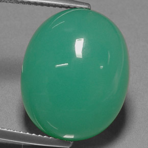 Chrysoprase vert naturelle coupe ovale, 22,23 ct, translucide