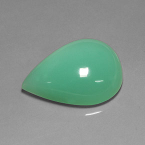 Chrysoprase vert naturelle en forme de poire, 21,89 ct, translucide