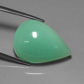 Chrysoprase vert naturelle en forme de poire, 21,89 ct, translucide