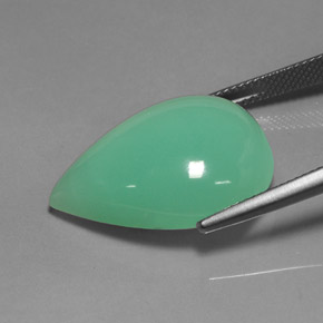 Chrysoprase vert naturelle en forme de poire, 21,89 ct, translucide