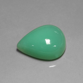 Chrysoprase vert naturelle en forme de poire, 17,50 ct, translucide