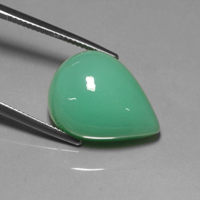 Chrysoprase vert naturelle en forme de poire, 17,50 ct, translucide