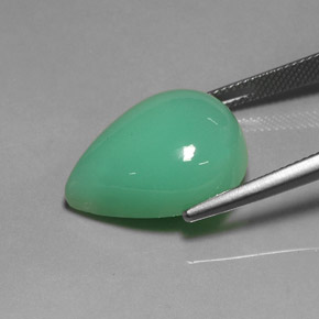 Chrysoprase vert naturelle en forme de poire, 17,50 ct, translucide