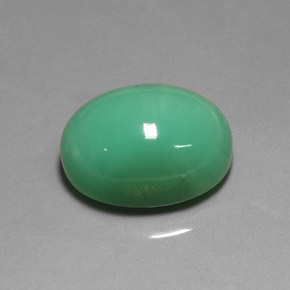 Chrysoprase vert naturelle coupe ovale, 22,75 ct, translucide